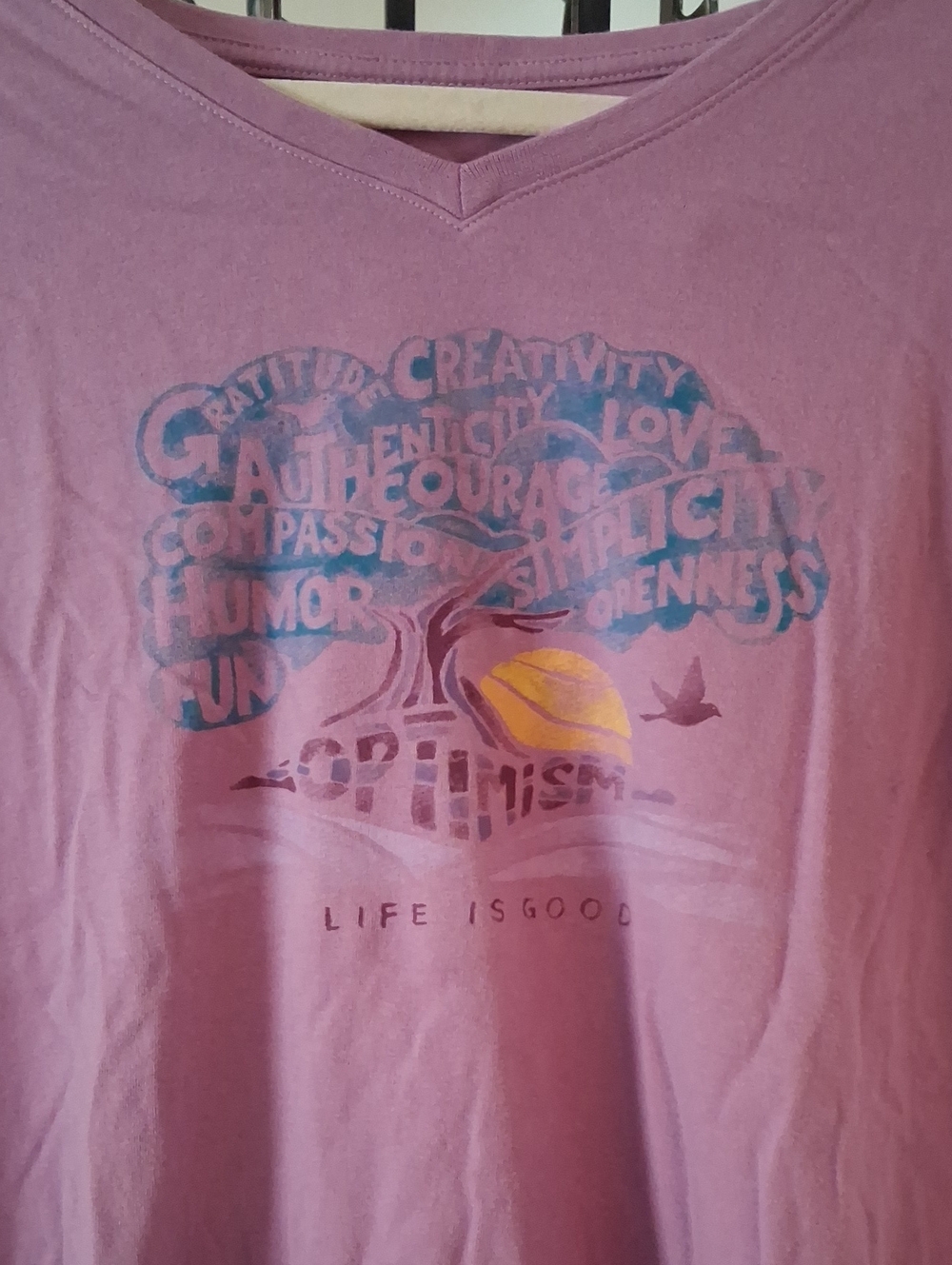 Life Is Good V Neck Crusher Tee